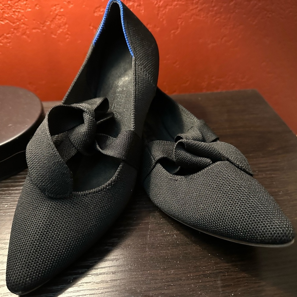 Rothy’s Mary Jane Ribbon Elegant Black Women's Shoes Size 8.5